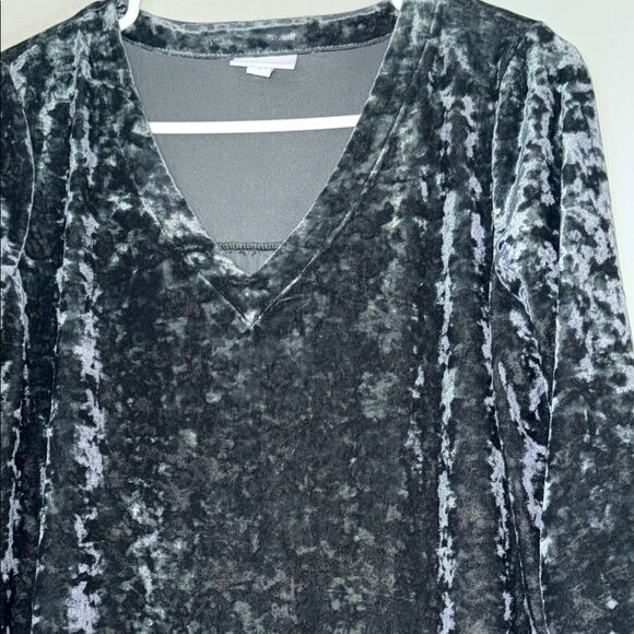 J.Jill Emerald Green Long Sleeve Velvet Blouse - Picture 3 of 10